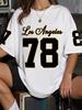 Sports 78 Digital Pattern Printed Short Sleeved Round Neck T-shirt, Spring and Summer Casual Women's Top, Outdoor