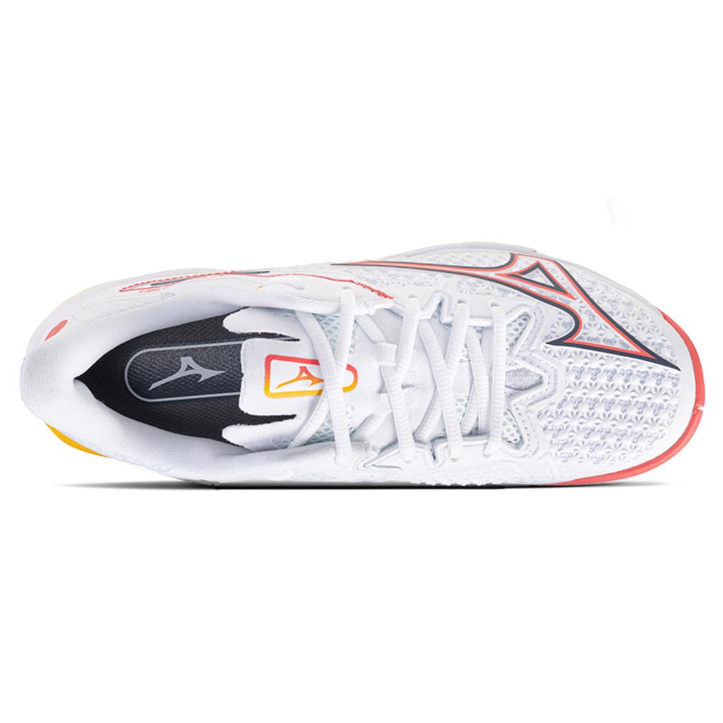 Mizuno Wave Exceed Tour 6 AC Bequeme Stoßdämpfende Rutschfeste Langlebige Tennisschuhe Damen Sneaker Weiß Gelb Orange 61GA247174