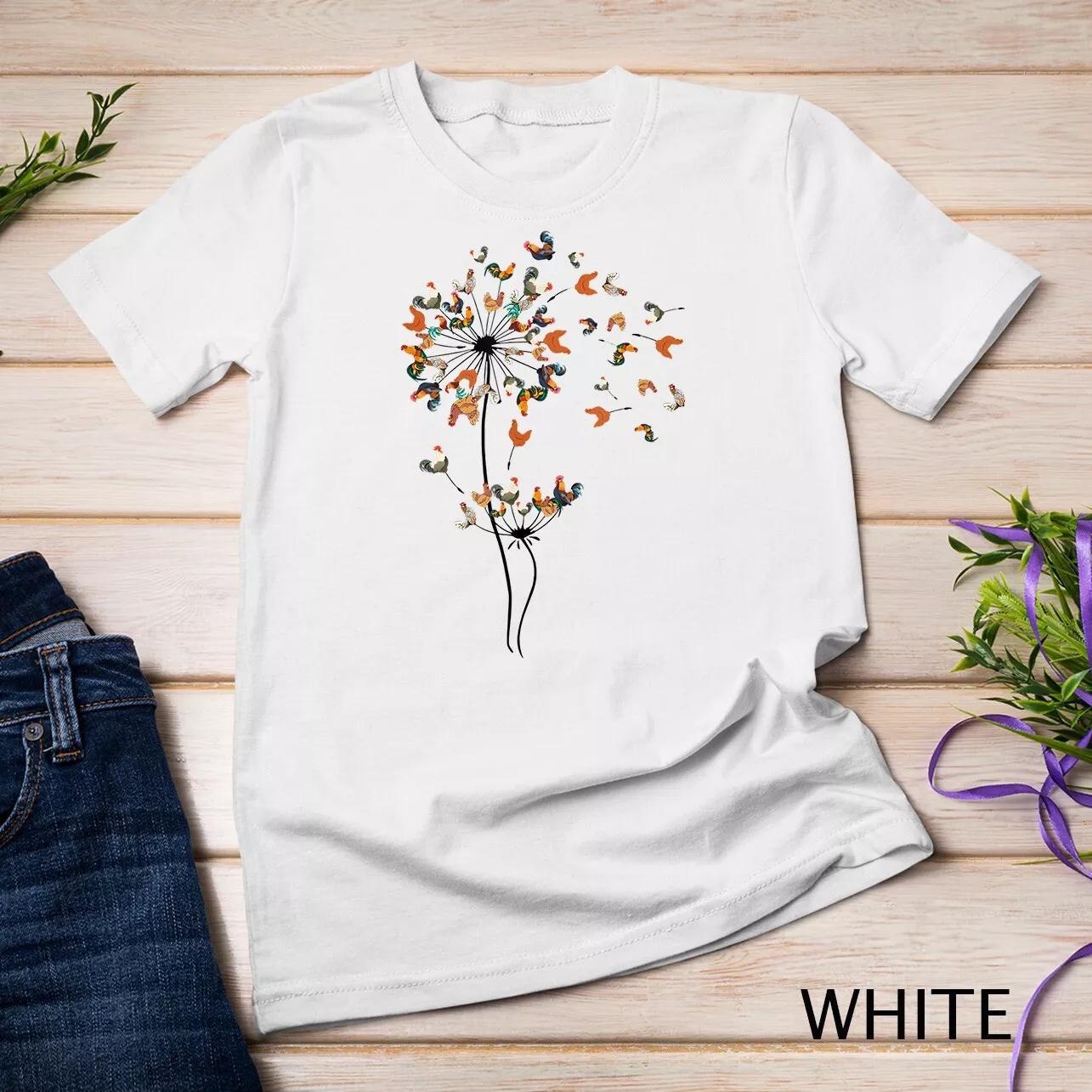 Dandelion Chicken Flower Shirt - Floral Chicken Tree Lover Unisex T-shirt XL