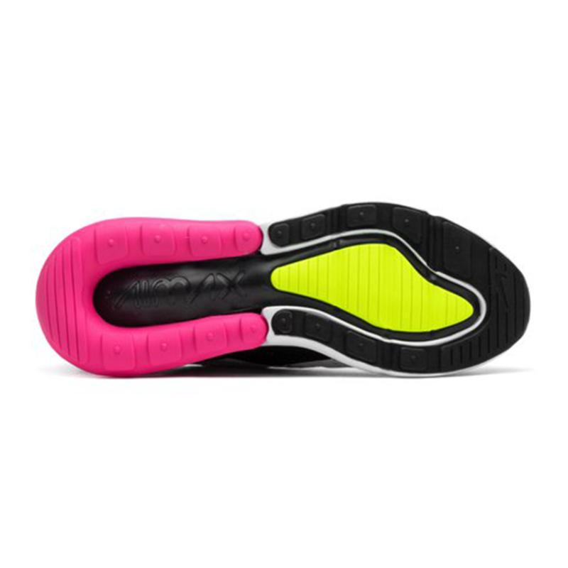 Nike Air Max 270 White Black Laser Fuchsia Volt GS Sneakers 943345-102