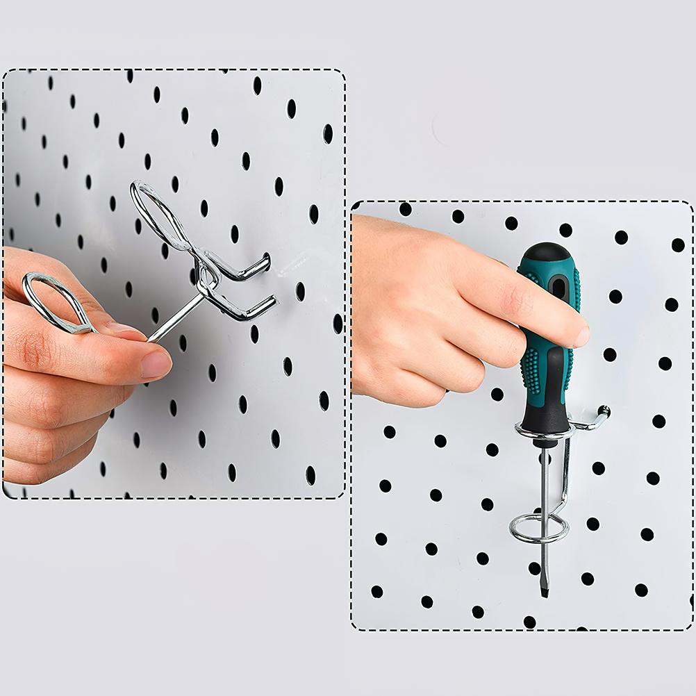 5 Pçs Gancho para Painel Perfurado Broca Chave de Fenda Organizadores de Painel Perfurado Prata Ferramenta de Garagem Menina Suporte para Chave