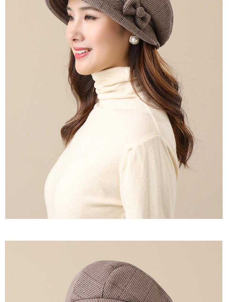 Plaid Autumn & Winter Women's Fisherman Hat: Stylish, Warm, & All-Match for Middle-Aged & Elderly.