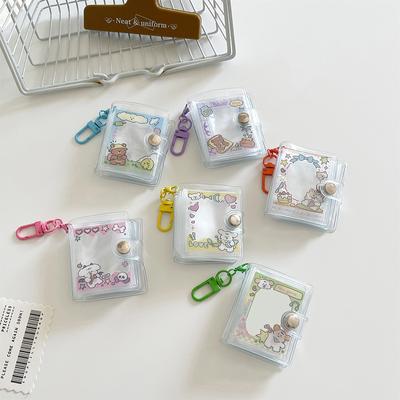 1/2-Inch Holder Pockets Transparent Diy Mini Po Album Keychain Portable Po Storage Holder Key Ring