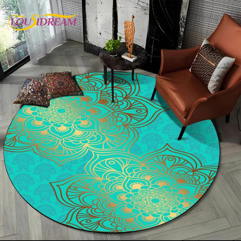 3D Mandala Meditation Nature Spirit Yoga Bohemia  Round Carpet Rug for Living Room Bedroom Child Decor,Pet Area Rug Non-slip Mat