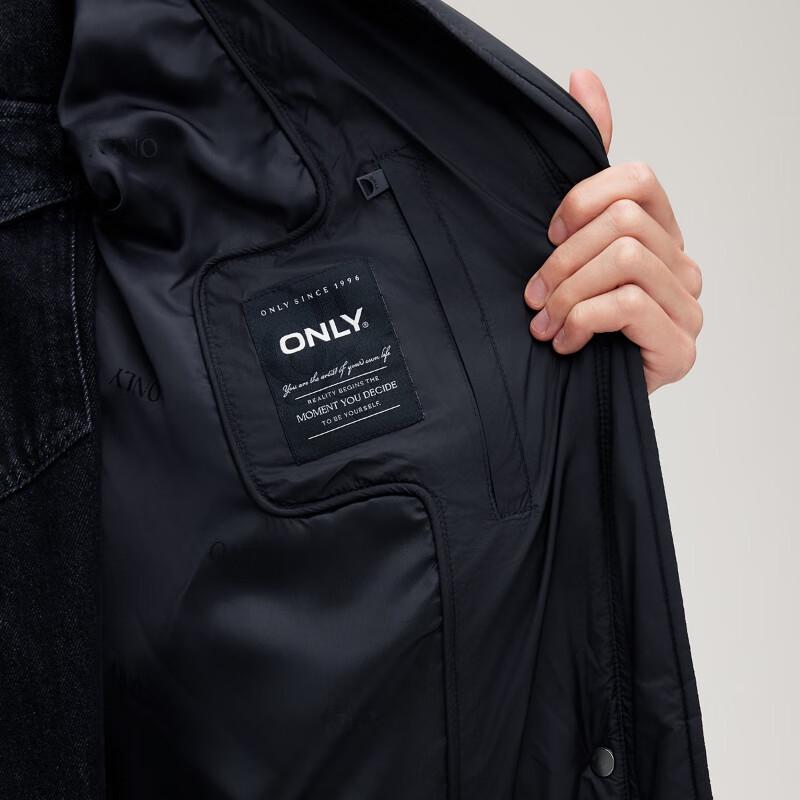 ONLY Women's Long Hooded Stand-Collar White Duck Down Puffer Jacket