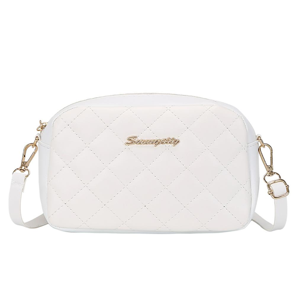 Fashionable Embroidered Diamond Grid Women's Bag, Simple Small Square Bag, Single Shoulder Crossbody Bag, Mobile Phone Bag.zwq