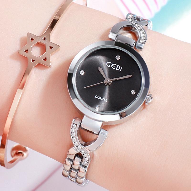 Korean Fashion Student Quartz Watch, Trendy Girlfriend Small Dial Women'S Watch, Exquisite Diamond-Encrusted Women'S Watch