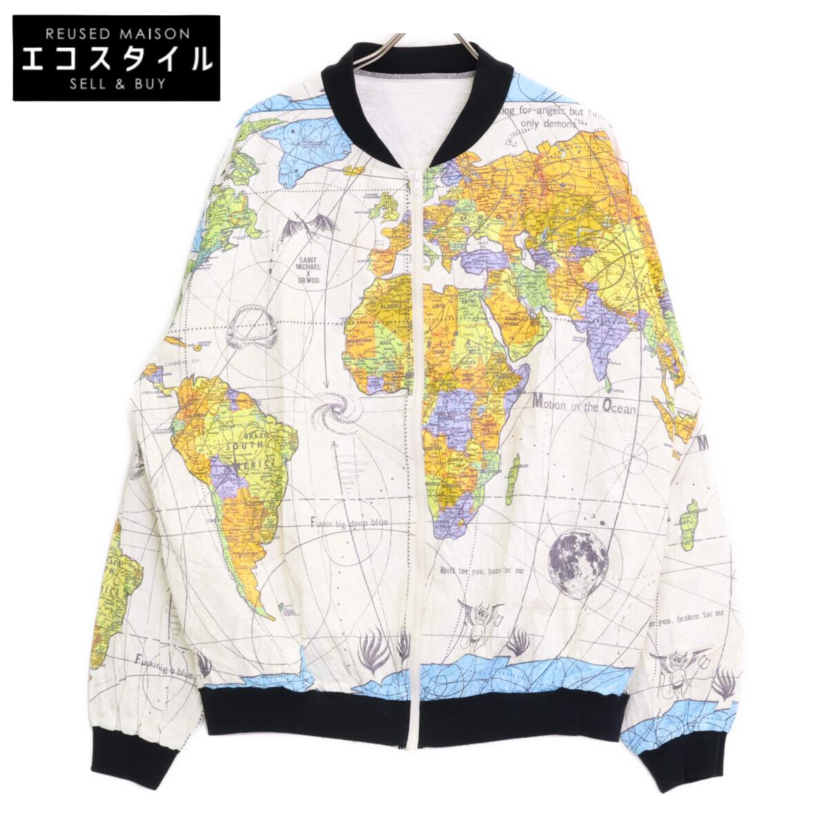 

SAINT MICHAEL [xDR.WOO] White World Map Paper Jacket Jacket XL whiteUsed