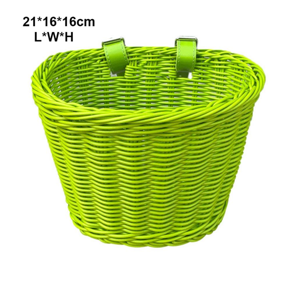 Rattan Wicker Rattan Wicker Bicycle Storage Bag Retro Woven Bicycle Basket  Bicycle Accessories