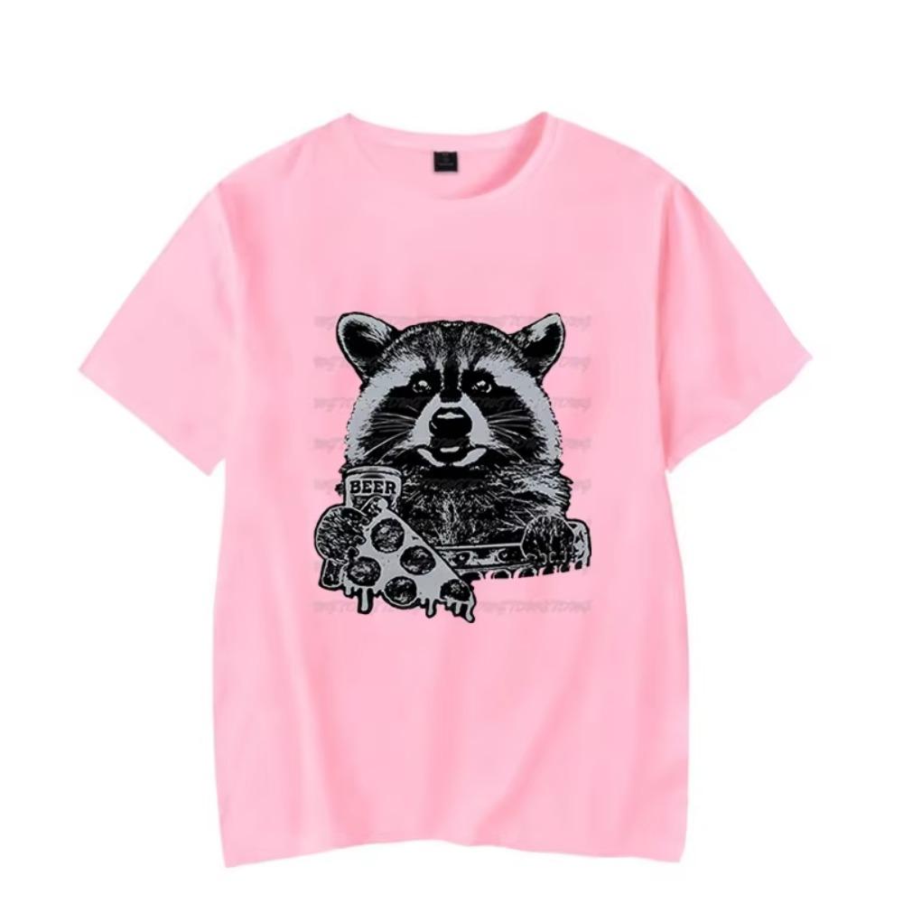 Men's T-shirt Raccoon T Shirt Pizza and Beer T Shirts Funny Beer Witty Kawaii Shirt Men Women Tshirt Male Classic T-shirt Hombre
