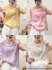 Women's Artistic Embroidered Ramie Shirt - Summer 2026, Round Neck, Diagonal Placket, Tassels, Loose Fit, 3/4 Sleeves, Chinese Style.