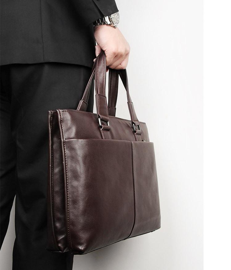 Herren-Aktentasche aus echtem Leder: Strapazierfähige, wasserdichte Laptoptasche aus Rindsleder für Anwälte und Pendler