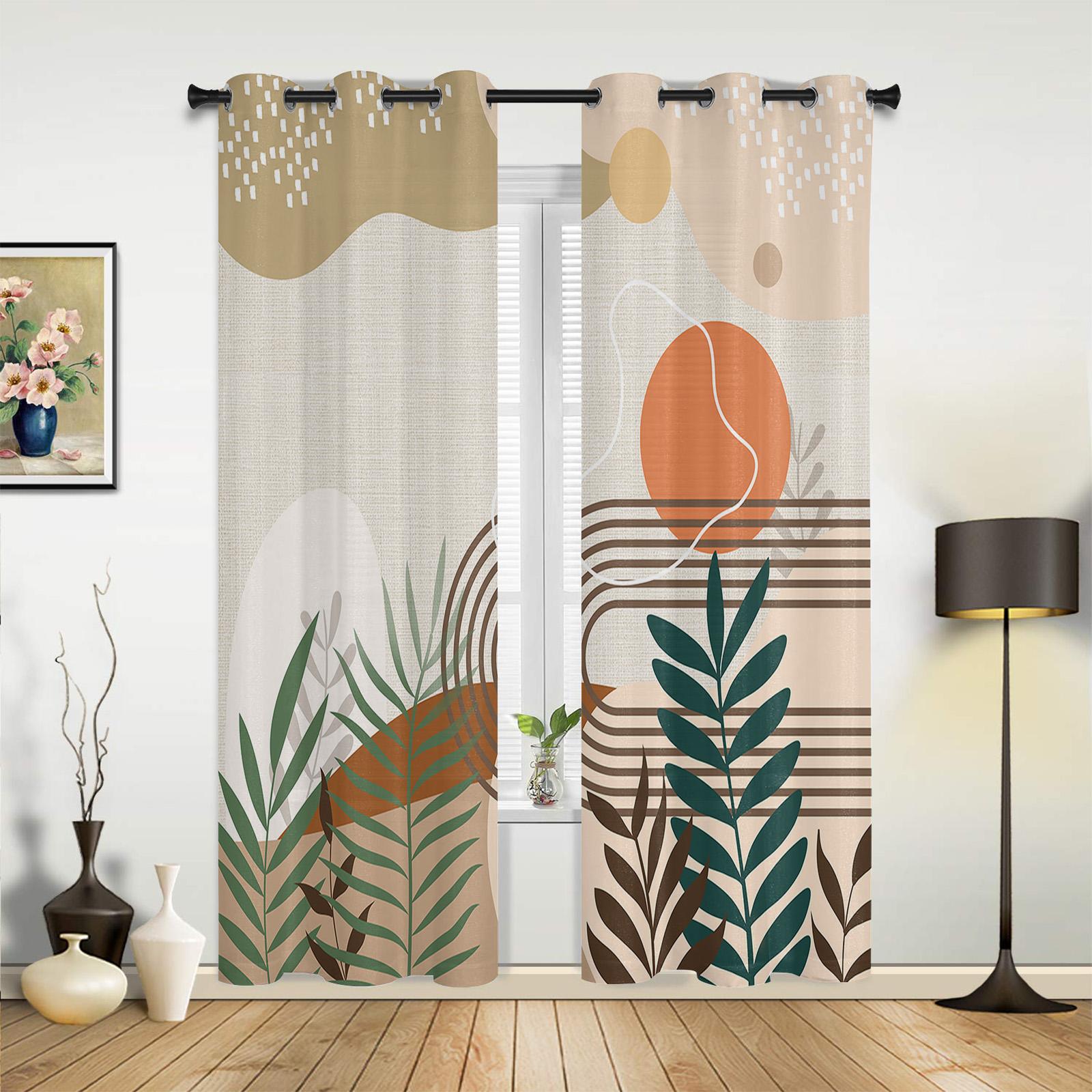 Растение Frog Shadow Leaf Natural Window Curtains Шторы для гостиной Декоративные — фото 18