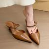 Shoes Woman's Slippers Cover Toe Heeled Mules Black Sandals Slides 2025 High Beige Pumps Shoes Slippers Heels Cover Toe Beige