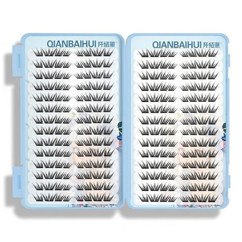 Fox Eye Manga False Eyelashes Large Capacity Fluffy Tapered Thick Segmented Individual Cluster Lash Extensions Enlarge Eyes