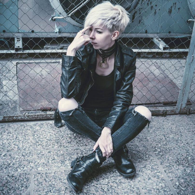 Four Row Rivet PU Leather Choker, Harajuku Punk Circular Ring Street Bar Necklace