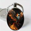 Round Alloy Keychain Pendant with Fashion Key