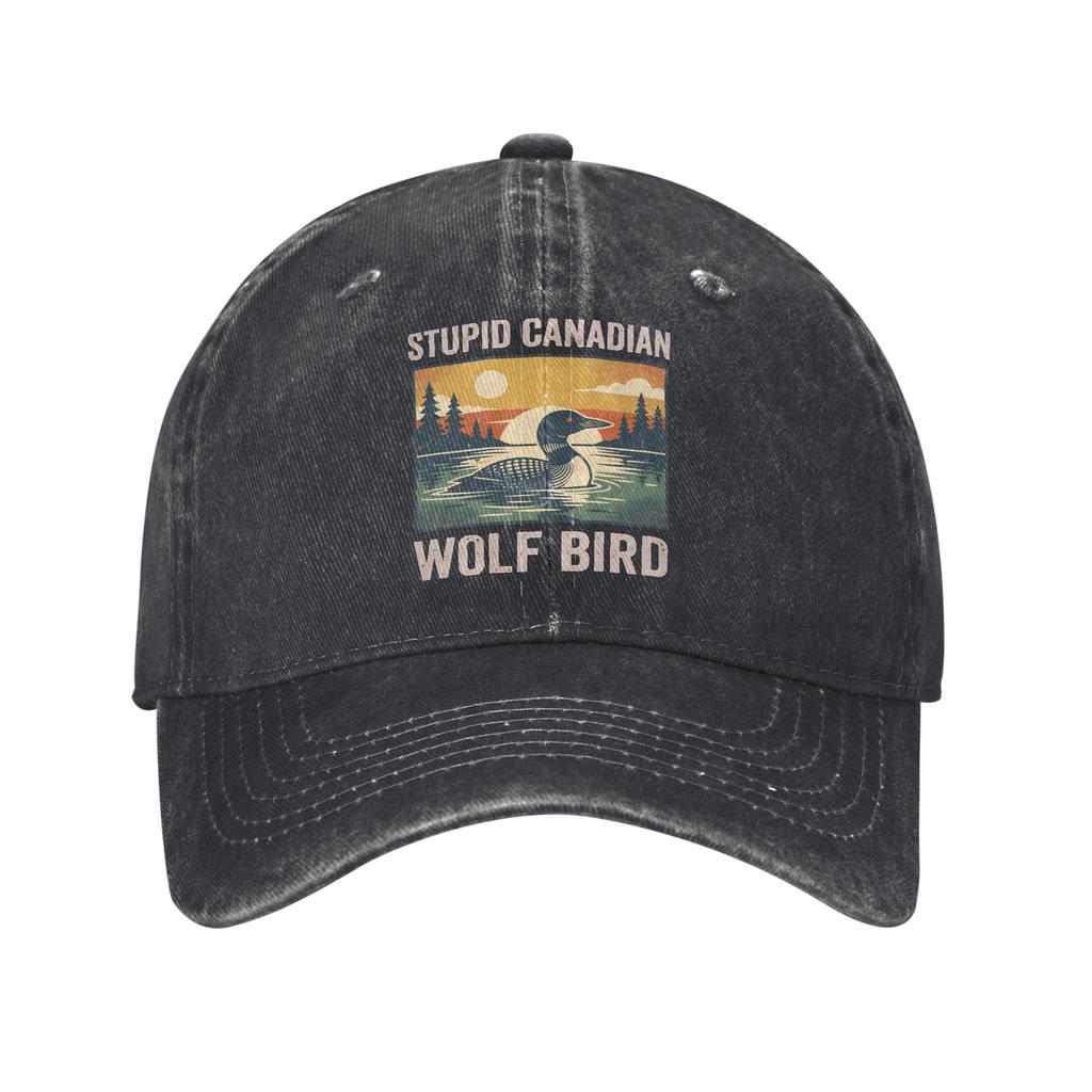 Heated Rivalry Loon Quote Baseball Caps Unisex Distressed Cotton Sun Cap Stupid Canadian Wolf Bird Adjustable Fit Hats Cap