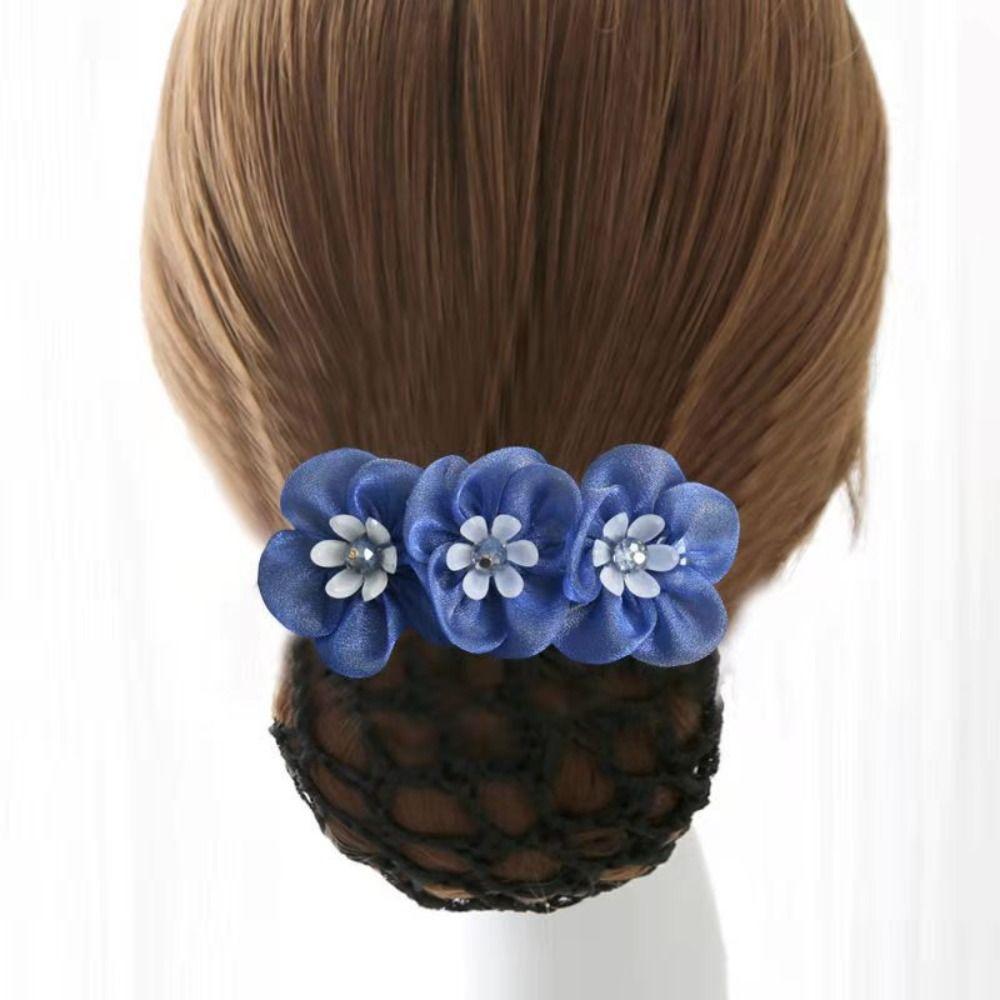 Korean Style Bun Snood Bead Hair Net Cover Vintage Flower Spring Clip  Ladies