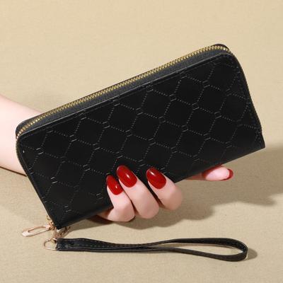 Nueva billetera versión coreana linda billetera larga de PU con cremallera de gran capacidad para mujer, bolso de mano para teléfono con múltiples tarjetas