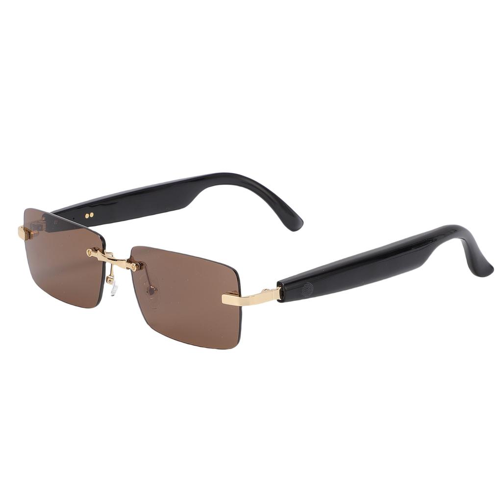 Real Time Translation Glasses Smart Bluetooth Translator Sunglasses Support for GPT DeepSeek Model Gold Brown