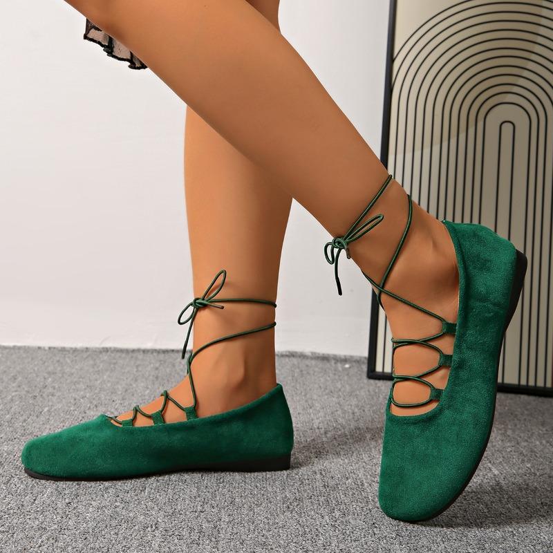 Low Heel Spring/Summer New Cross Strap Shallow Single Shoes Women's Flat Casual Single Shoes Women