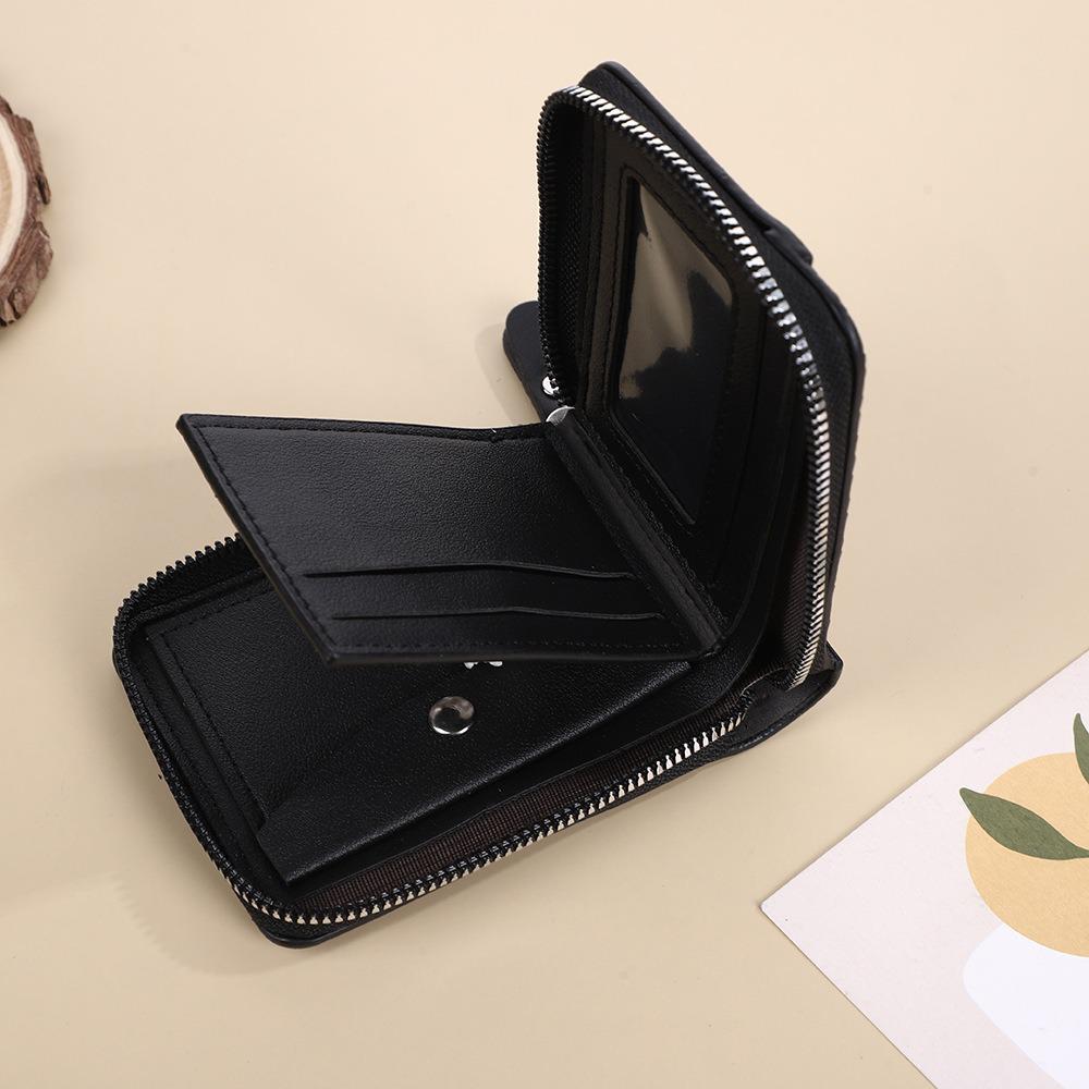 Trendy Men's Woven Patchwork Zipper Wallet Coin Bag, European & American Style