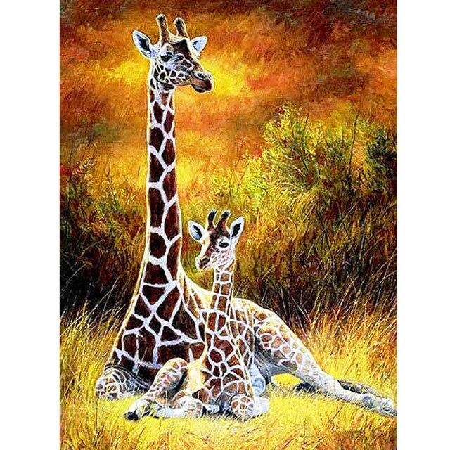 5D DIY Diamond Painting Giraffe Full Square/Round Drill Rhinestone Handcraft Kits Diamond Embroidery Animals Home Decoration