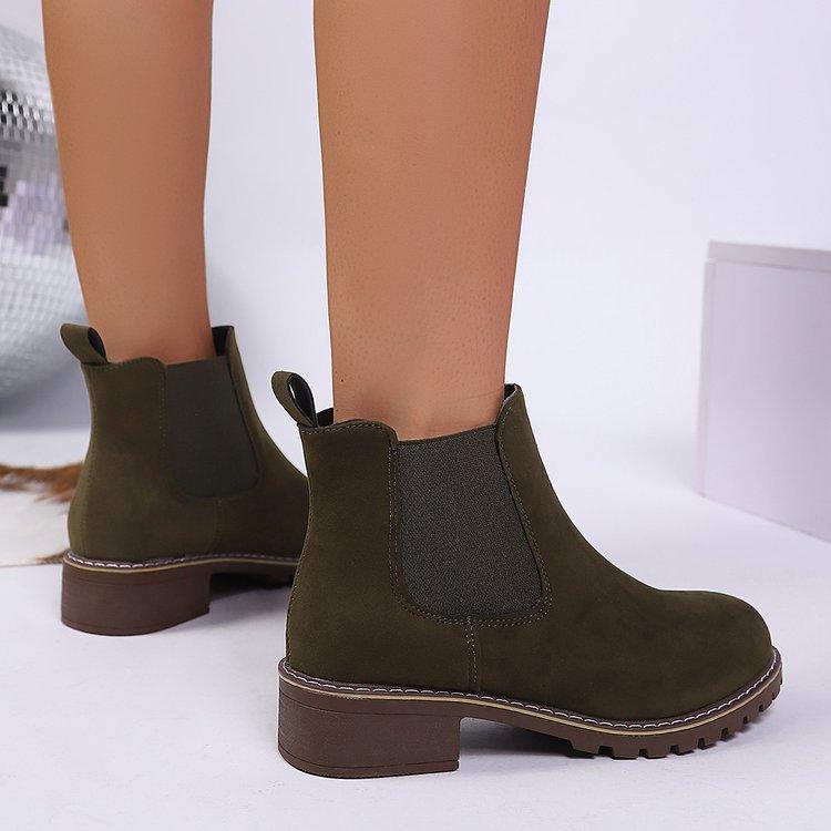 Women's British style long fashion hundred soft elastic comfortable ankle boots shock absorption non-slip casual sports Martin boots