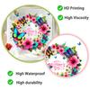 Mother's Day Floral Wreath Static Cling Window Sticker Removable Self-Adhesive for Living Room Bedroom Hallway Balcony Store PVC Glass Decor Art