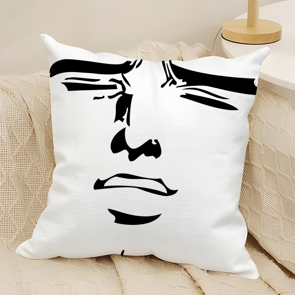 Funny Meme Face Pillow Case Natural Linen DoubleSided Printing Sofa Home Decor Cushion Cover