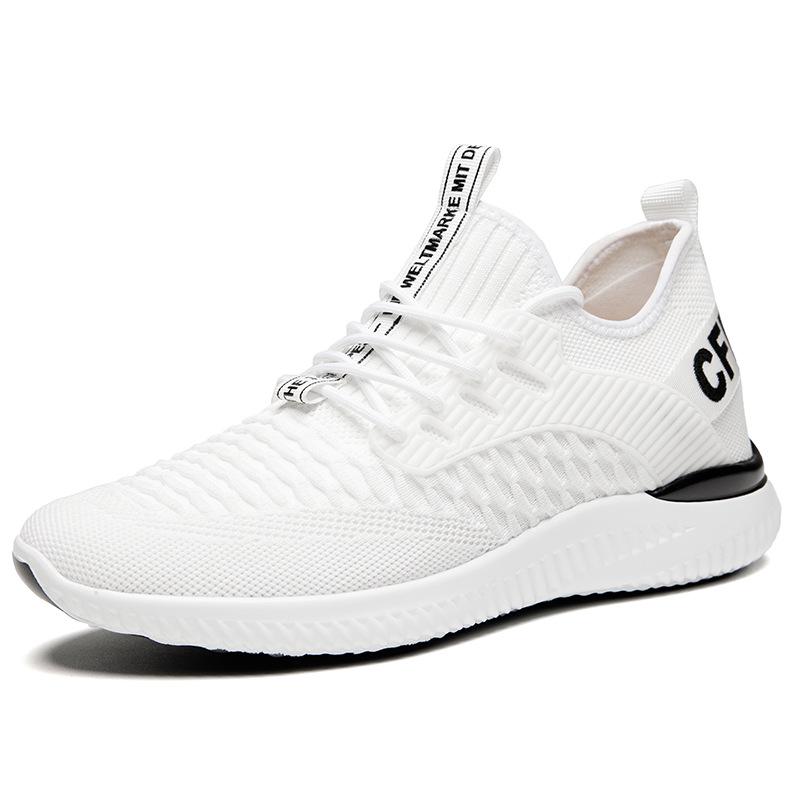 9017 Men's Height-Boosting Low-Top Running Shoes, Flyknit Mesh, Thick Sole, Casual Spring/Summer Jogging Sneakers