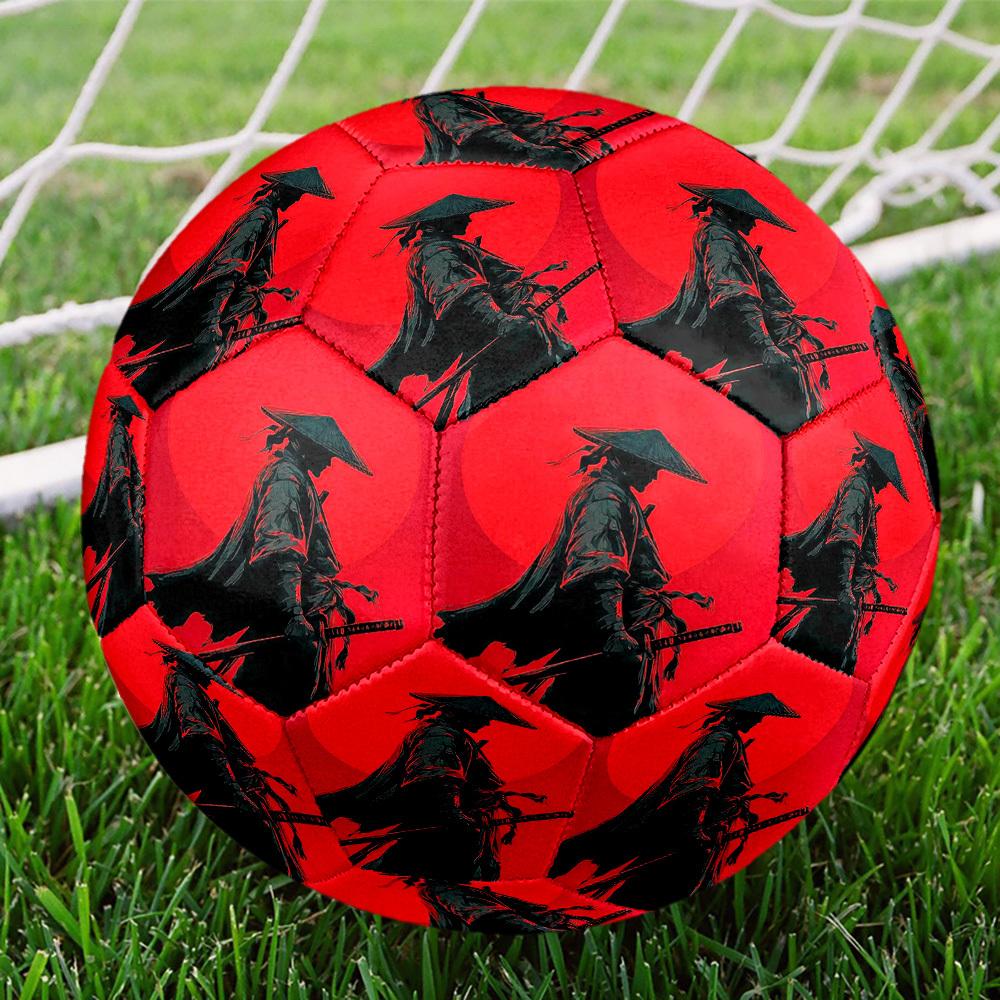 1pc Samurai Sunset Theme Soccer Ball Football, Size 5, Lightweight PVC, Outdoor Training Soccer Ball,Gift C6538
