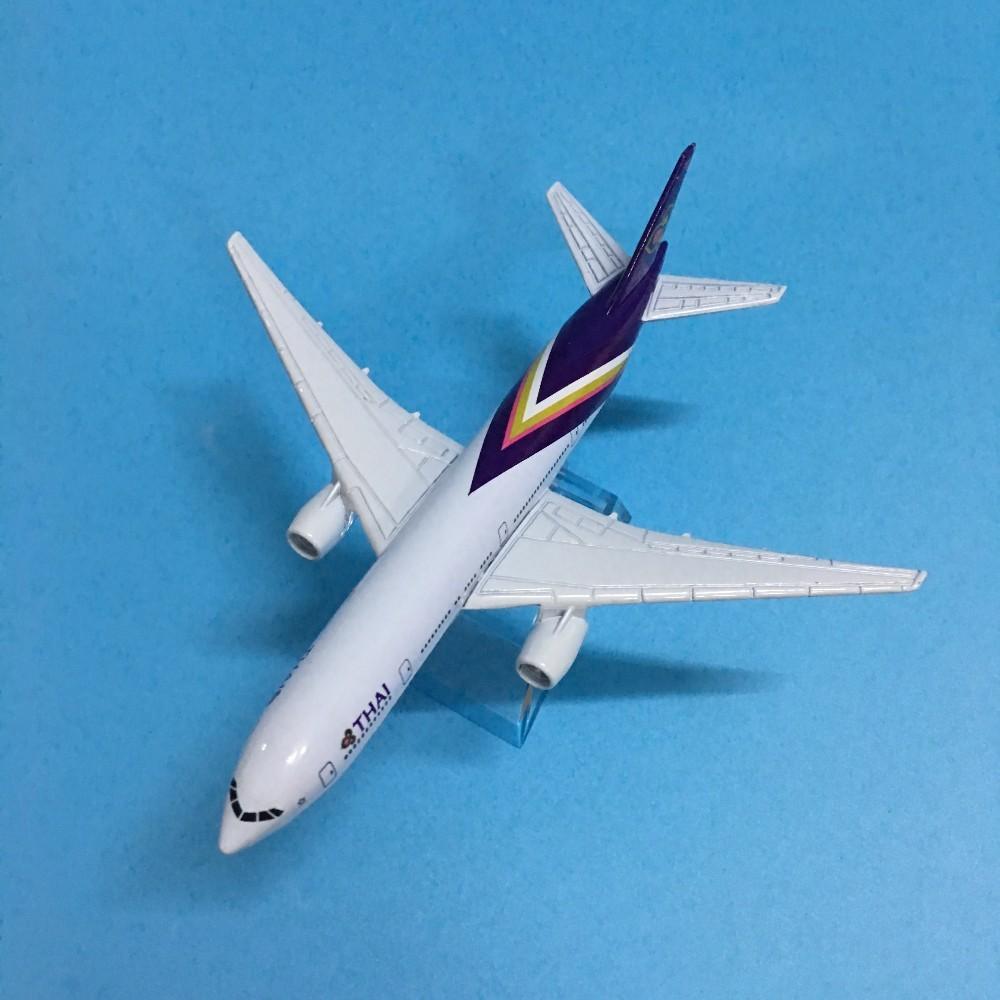 Maßstab 1/400 16cm Thai Boeing 777 Flugzeugmodell Flugzeug Diecast Metall Flugzeuge
