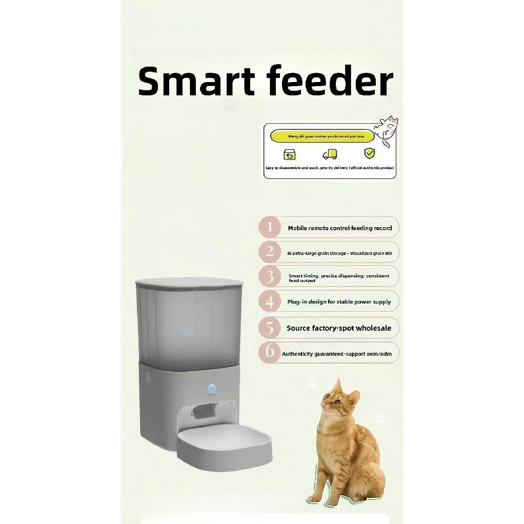 Smart Automatic Pet Feeder Timed Quantitative Feeding Remote Control Intelligent Food Dispenser for Dogs Cats