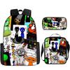 Game Incredibox Sprunki Pattern Large Capacity Three Piece Students School Bag