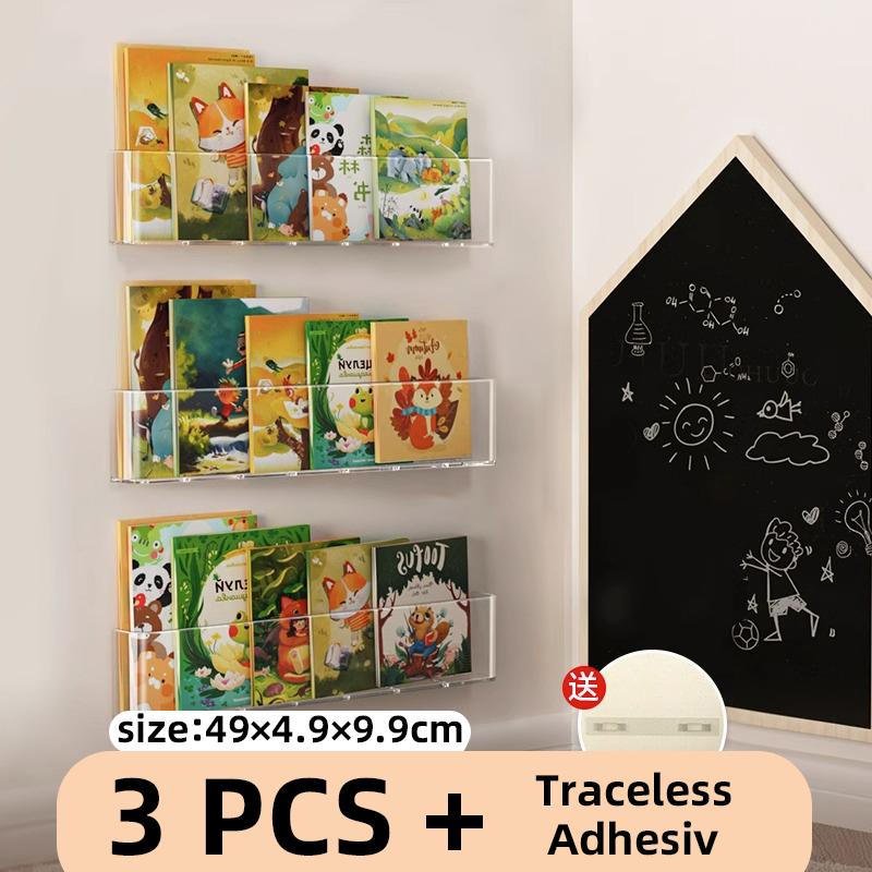 For Organizer Picture Book Display Cabinet Bookshelf Children's Wall Behind The Door Reading Magazine Storage Wall Hanging Books
