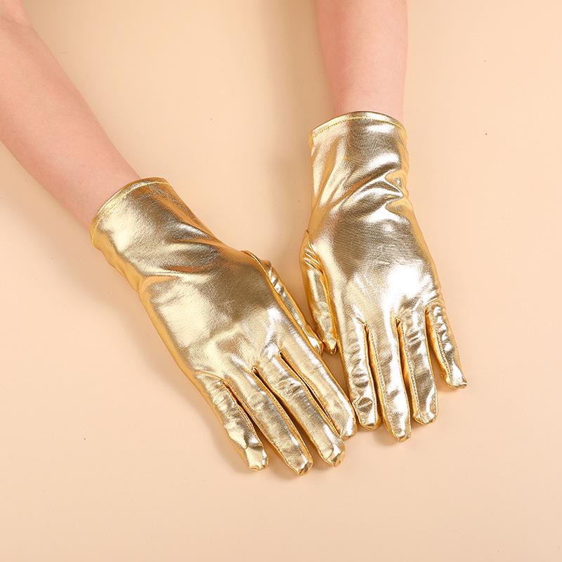 Sexy Shiny Patent Leather Long Gloves for Stage Performance & Photography