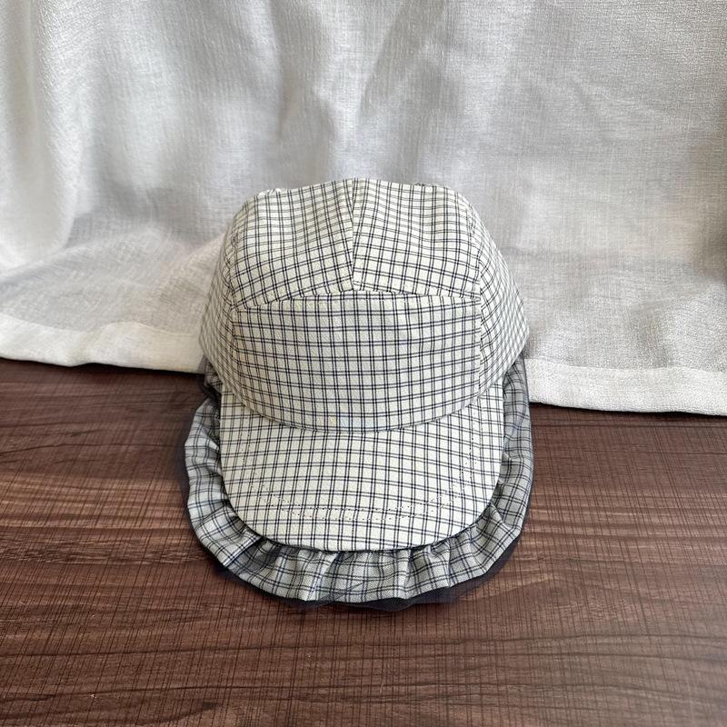 New Sweet Plaid Big Brim Personalized UV Protection Peaked Cap Women's Summer Outdoor Face Small Sun Baseball Cap