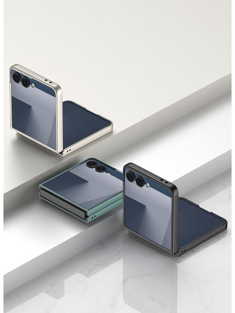 GKK Solid Color Anti-drop PC Case for Samsung Z Flip7 - Large Window, Skin-feel, Cross-border, Foldable Screen Protection