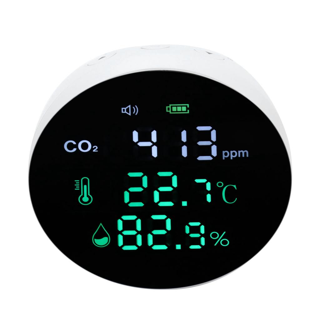 Air Quality Monitor Temperature Humidity Meter Digital Display Multifunctional Detector USB Charging