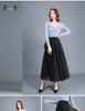 Elegant A-Line Pleated High Waist Mesh Skirt - Autumn Collection for Women