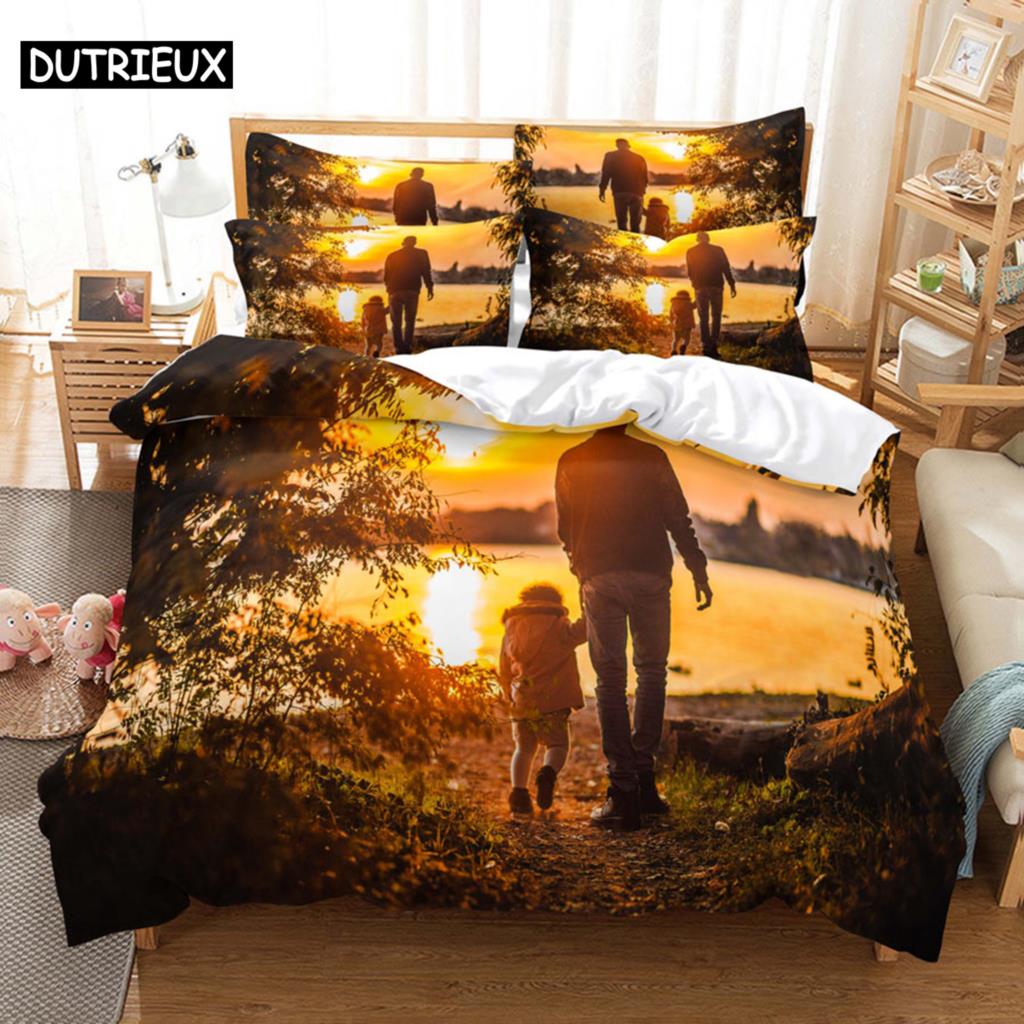 Komplettes Bettbezug-Set mit Kissenbezug - King, Doppel, Queen, Twin, Einzel, Full Größen für Kinder und Erwachsene, 3D Landschaftsdesign