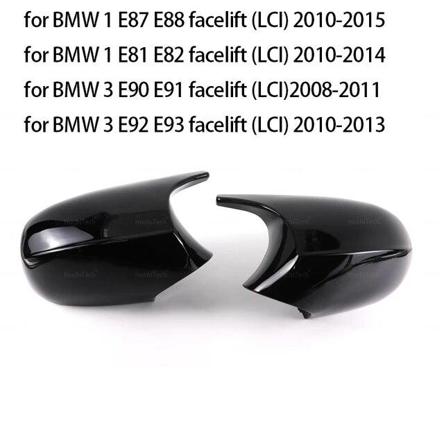 Kohlefaser-Look, schwarze Rückspiegel-Abdeckkappen für E90, E91, M3-Stil, Abdeckung E81, E82, E87, E88, für BMW 1er, 3er-Serie, E92, E93