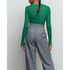 See Through Fashion Λευκό Κομψό ριγέ See Through Γυναικεία μπλουζάκια Μακρυμάνικα T-Shirts Tees Skinny Club Ρούχα για πάρτι