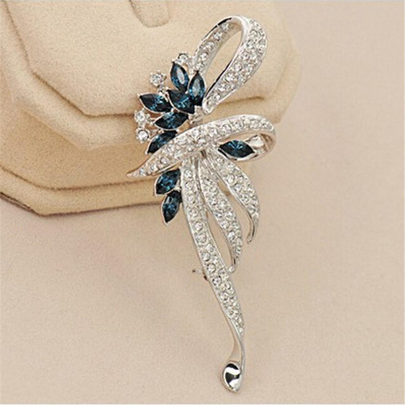 New Shining Crystal Brooches Lovely For Female Retro Fashion Women Jewelry Gift