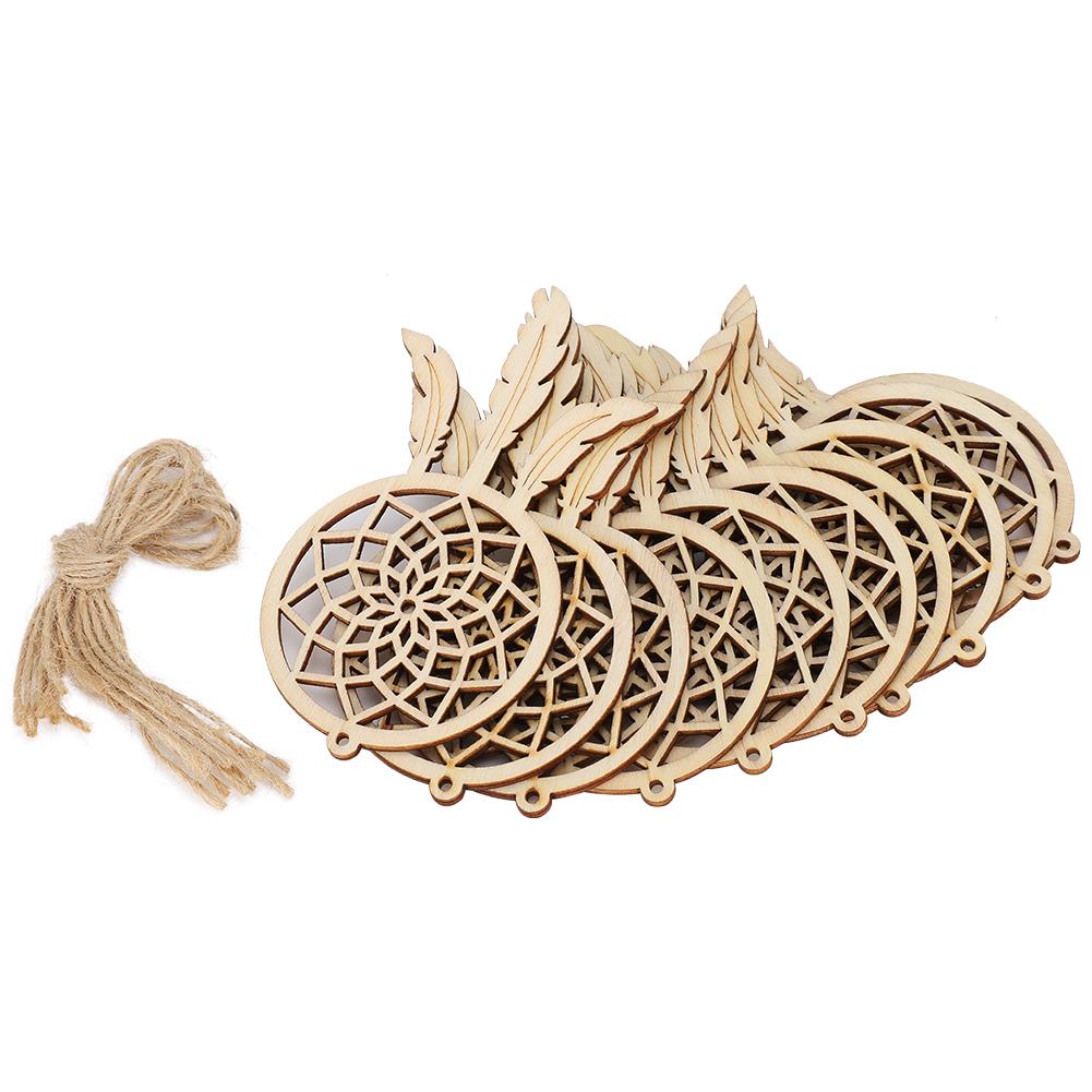20Pcs Innovative Wooden Dreamcatcher Ornament Pendant Art Crafts DIY Home Decoration
