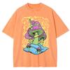 Mmortal Beauty Inside Schmetterlingsdruck Gewaschenes T-Shirt Damen Sommer Lässiges Oberteil Übergroße Kleidung Vintage Baumwoll-T-Shirt