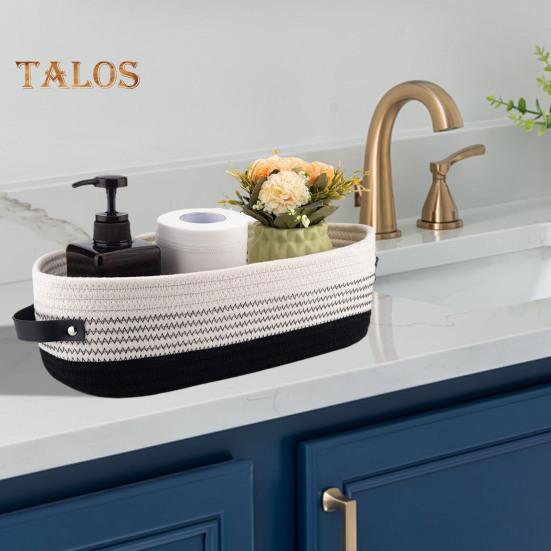 Woven Storage Basket with Handles Large Capacity Strong Load-bearing Multipurpose Toys Rectangular Decorative Basket