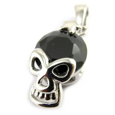 [M1724] - Black 'Skull' Silver Pendant